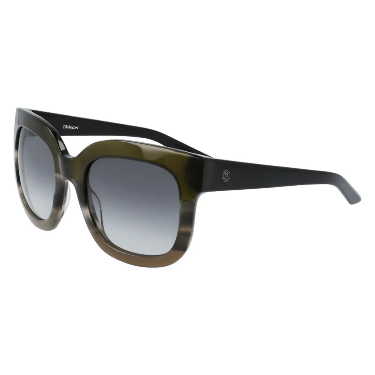 Dragon Flo Sunglasses Women`s Olive Horn Gradient Lumalens Smoke