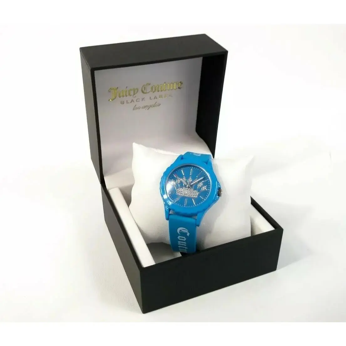 Black Label Womens Glitter Crown Silicone Blue Watch JC/1001BL by Juicy Couture