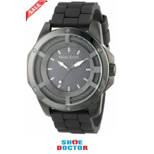 Mens Theshock Black IP Stainles Steel Bolt Cablecase Silicone E12537G1 by Marc Ecko