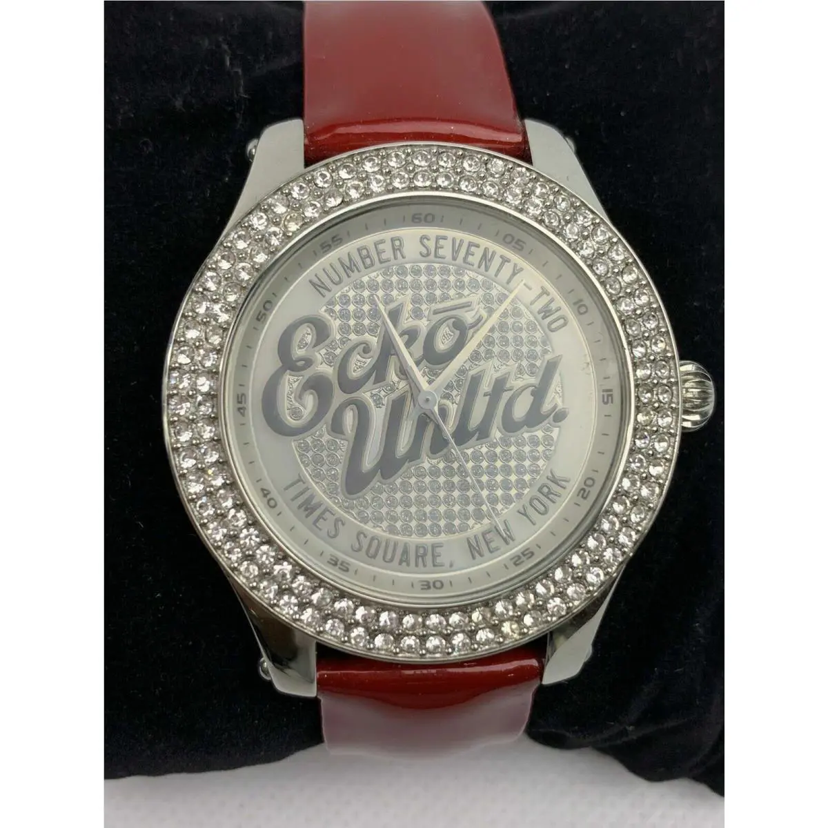 Marc Ecko Women`s Watch Ladies Stainless Steel Leather Band Silver Dial E10038M4