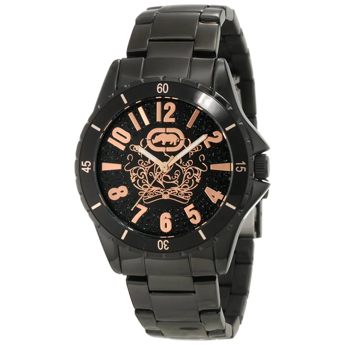New-marc Ecko Polished Black Tone+rose Gold+glitz Dial Design Watch E8M041MV by Marc Ecko