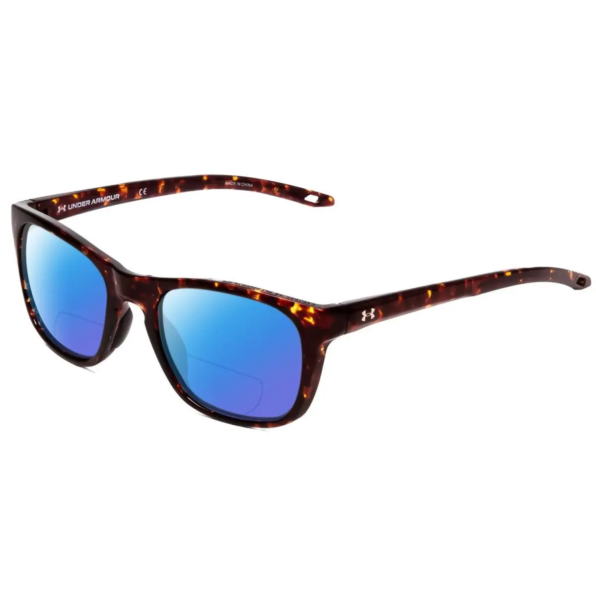 Raid Unisex Polarized Bi-focal Sunglasses in Havana Tortoise 55 mm Blue Mirror by Under Armour