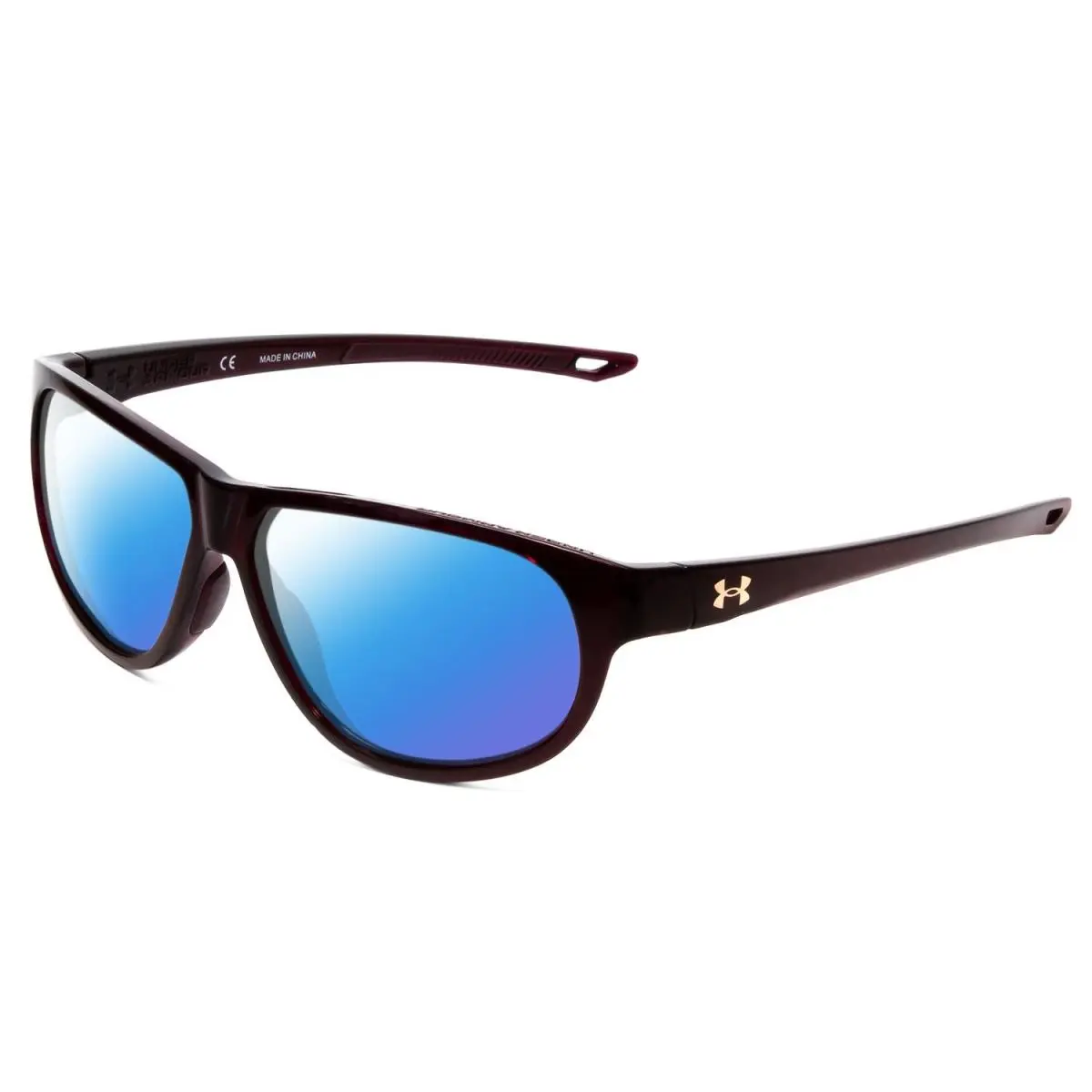 Intensity Women Oval Polarized Sunglasses Red Crystal 59mm 4 Option Blue Mirror Polar by Under Armour