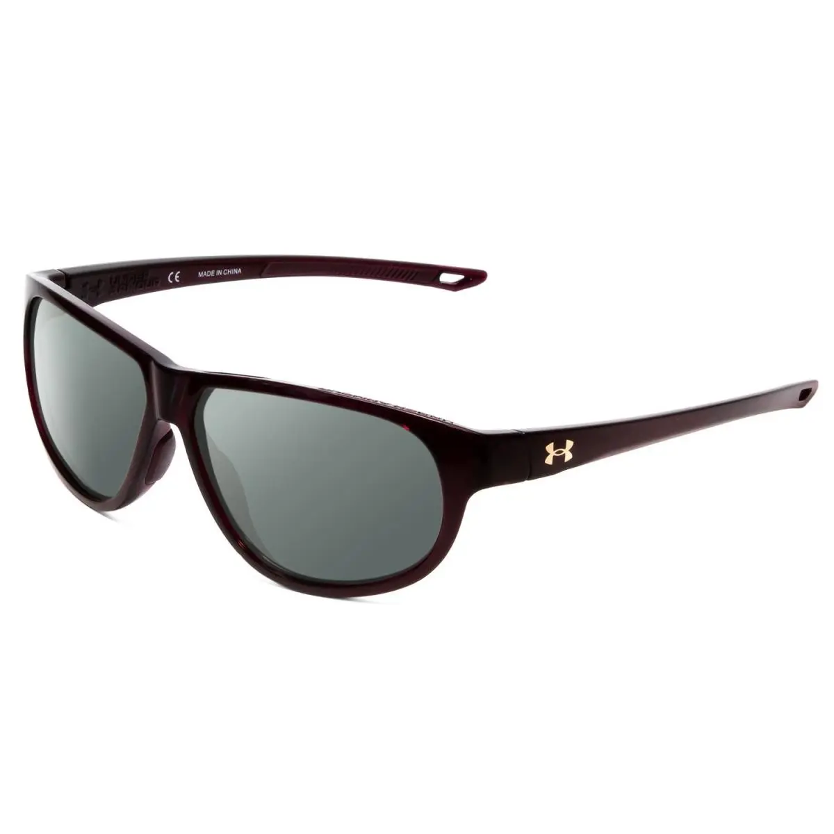 Intensity Women Oval Polarized Sunglasses Red Crystal 59mm 4 Option Smoke Grey Polar by Under Armour