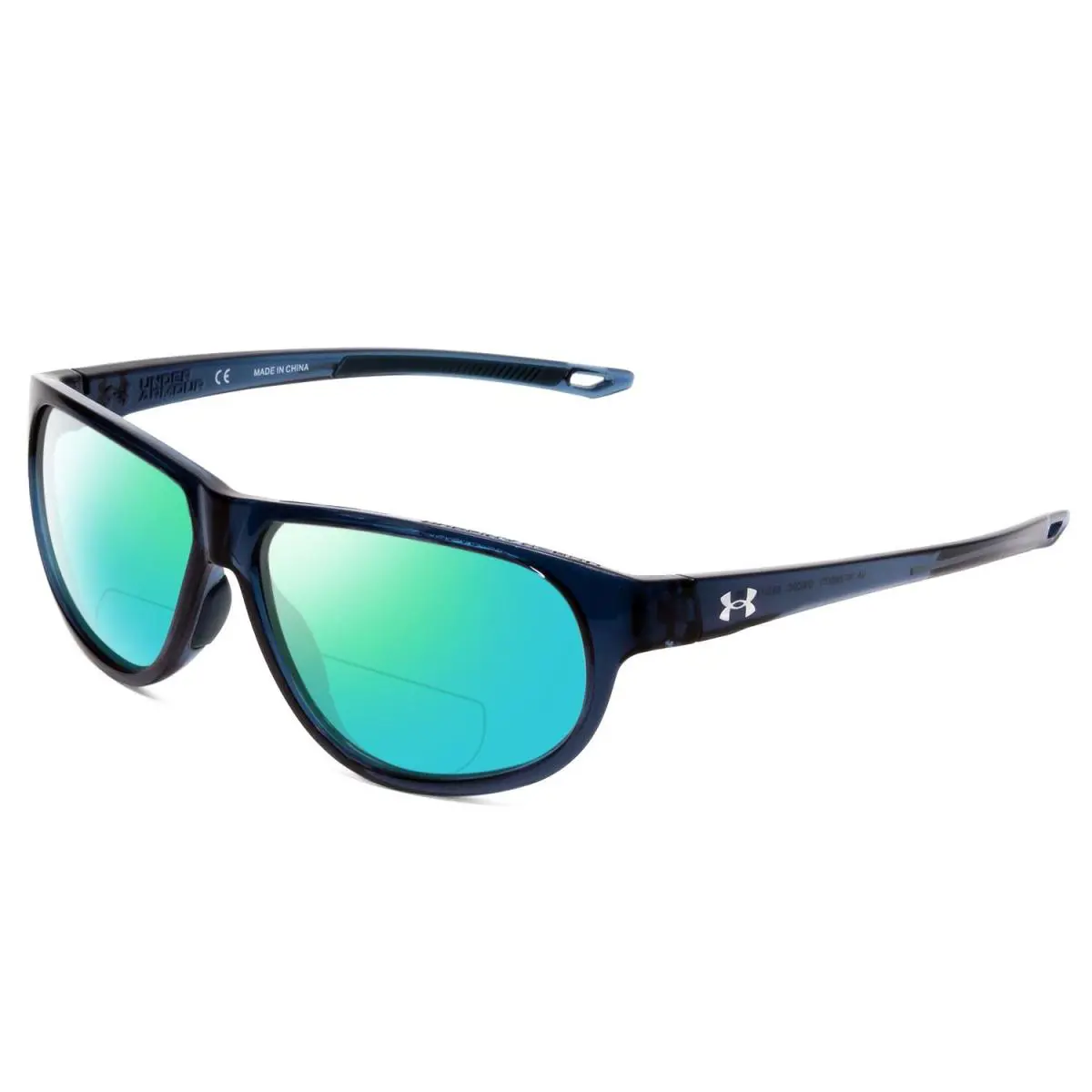 Intensity Ladies Polarized Bi-focal Sunglasses in Blue Crystal 59mm Green Mirror by Under Armour