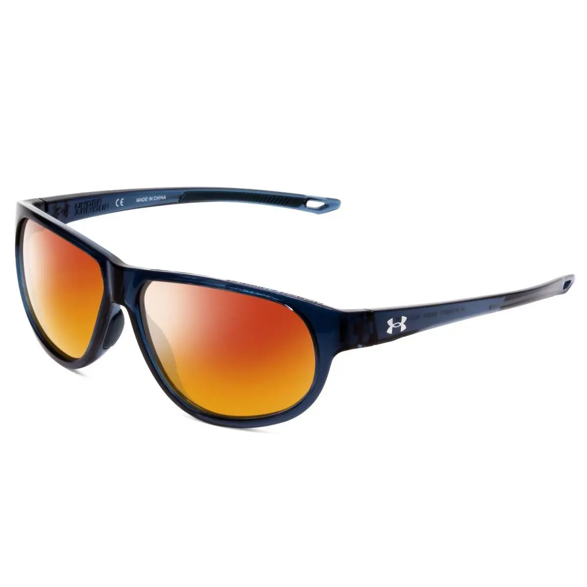 Under Armour Intensity Ladies Oval Polarized Sunglasses Matte Blue Crystal 59 mm - Frame: Multicolor, Lens: Red Mirror Polar