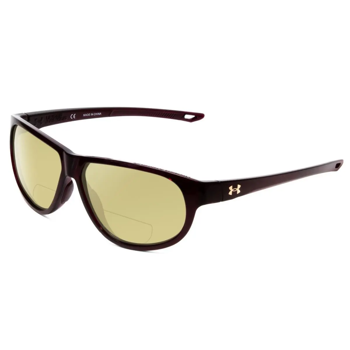 Intensity Ladies Oval Polarize Bi-focal Sunglasses Red Crystal 59mm Yellow by Under Armour