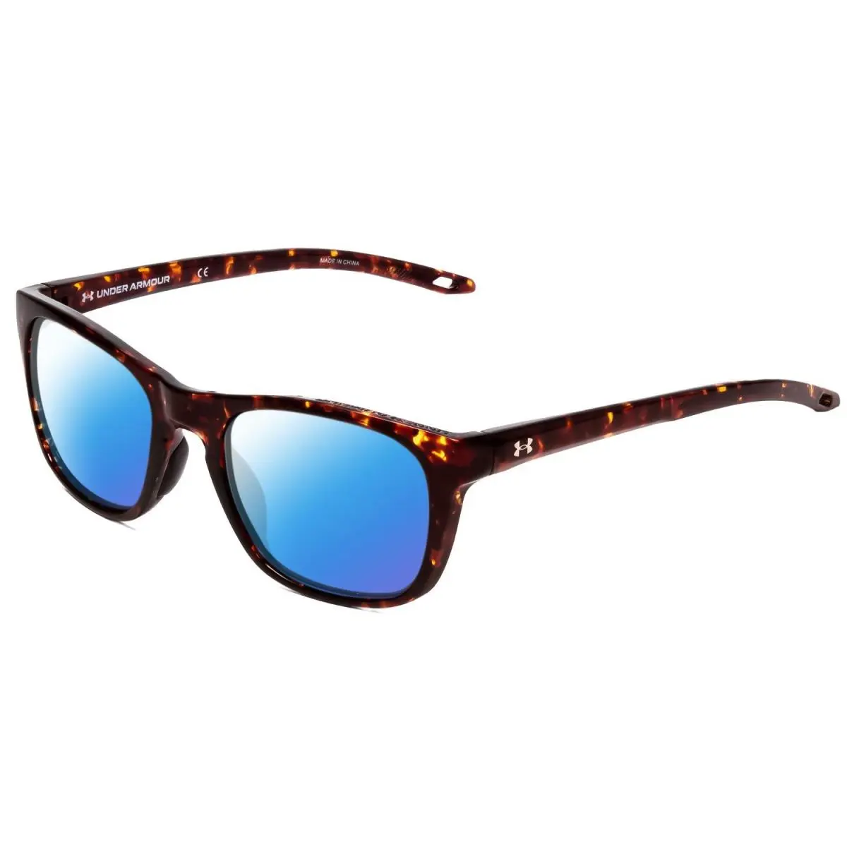 Raid Unisex Classic Polarized Sunglasses Havana Tortoise Gold 55 mm Blue Mirror Polar by Under Armour