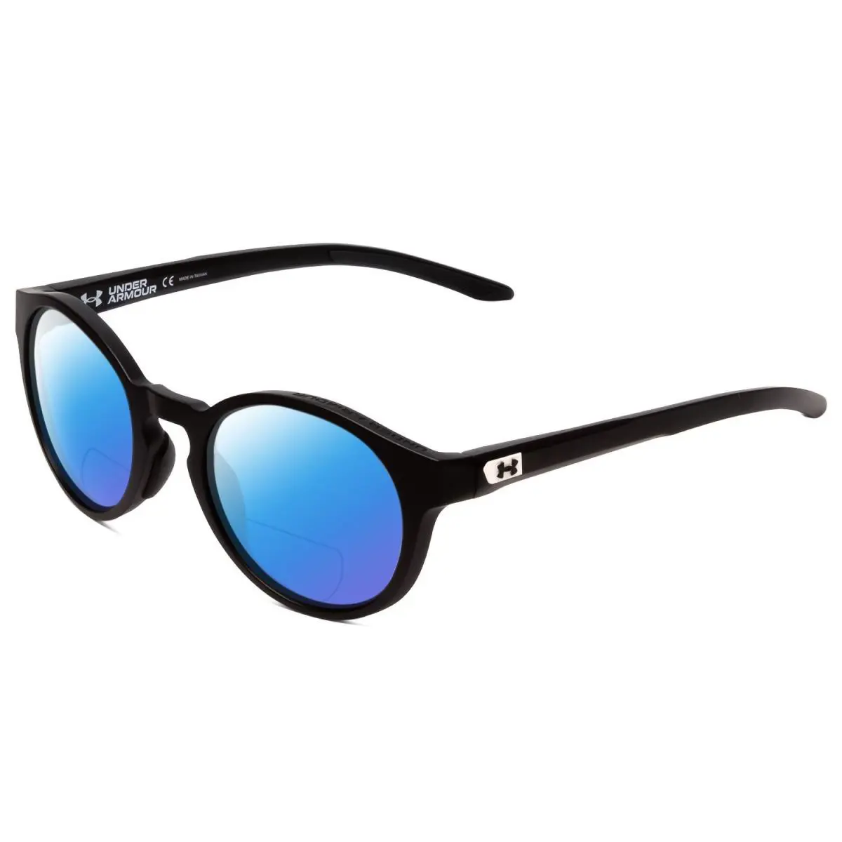 Infinity 52 mm Round Polarized Bi-focal Sunglasses Black 41 Options Blue Mirror by Under Armour