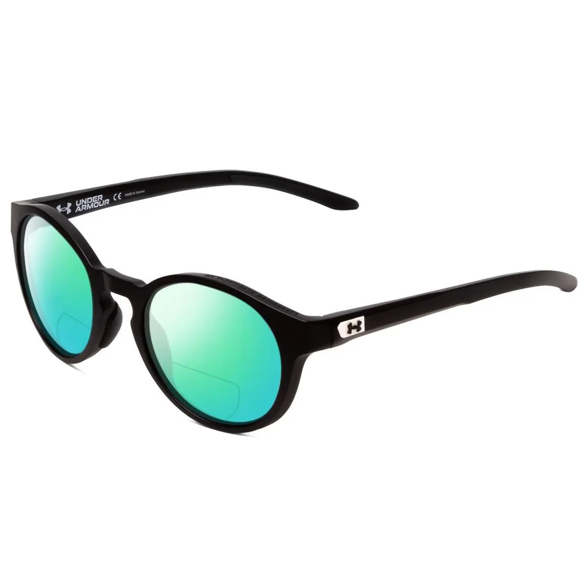 Infinity 52 mm Round Polarized Bi-focal Sunglasses Black 41 Options Green Mirror by Under Armour