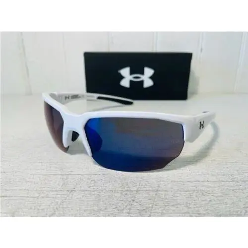 Under Armour UA Blitzing Sport Sunglasses White Blue Mirror Lenses UA0012/S