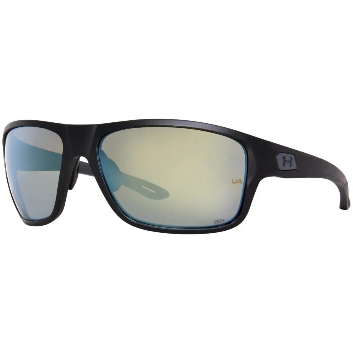 Under Armour Battle UA 0004/S 0VK/W1 Sunglasses Men`s Black/blue Mirror 65mm - Frame: Black, Lens: Blue