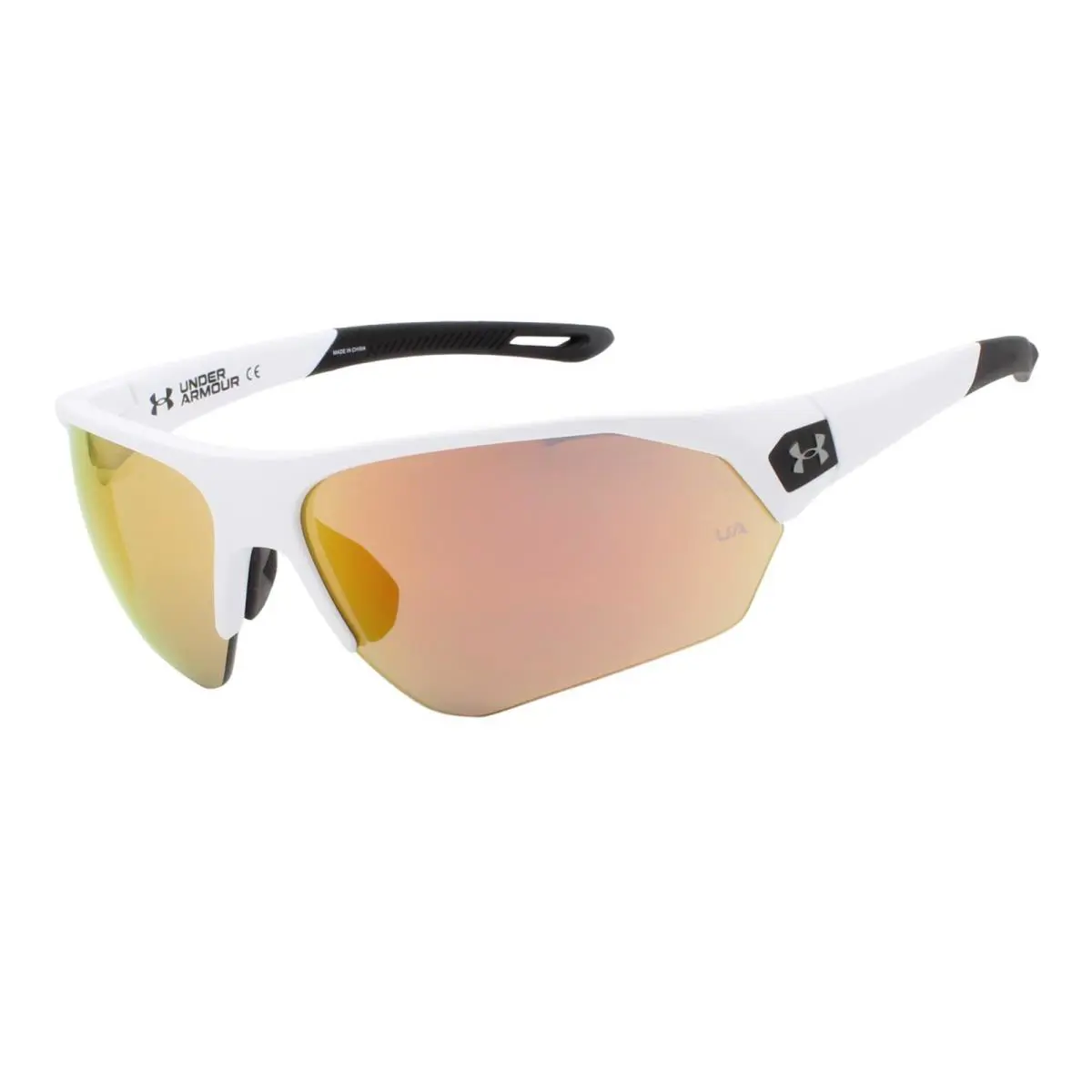 Playmaker UA 0001/G/S 4NL Matte White Sports Wrap Mirror Sunglasses by Under Armour