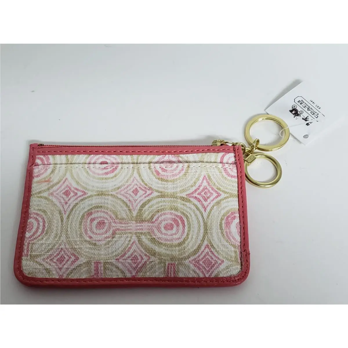 Audrey Op Art Swirl Crossbody Wallet Wristlet Blue Pink Brown Pink Khaki Multi SM Card Case by Coach