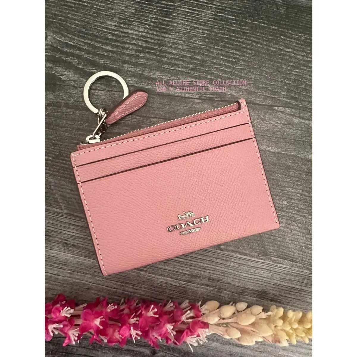 Mini Skinny Id Case Leather 88250 88250 TULIP /SILVER by Coach