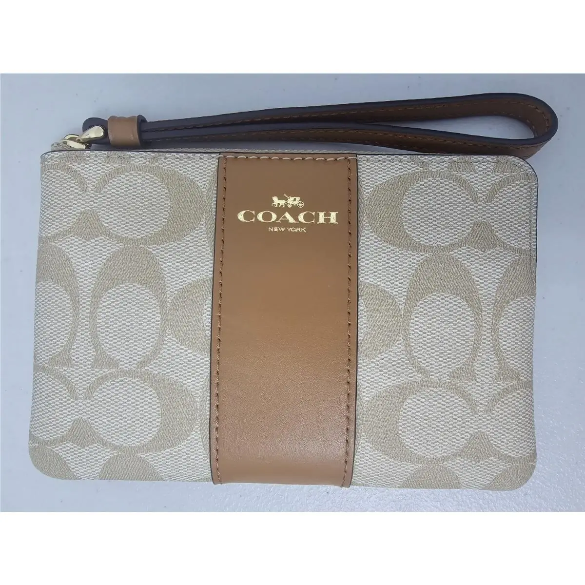 Women`s Small Wristlet Light Khaki by Coach