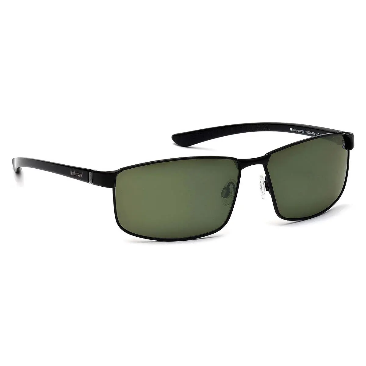 Timberland TB9035 Sunglasses Satin Black Black Green Flash Mirror 61mm