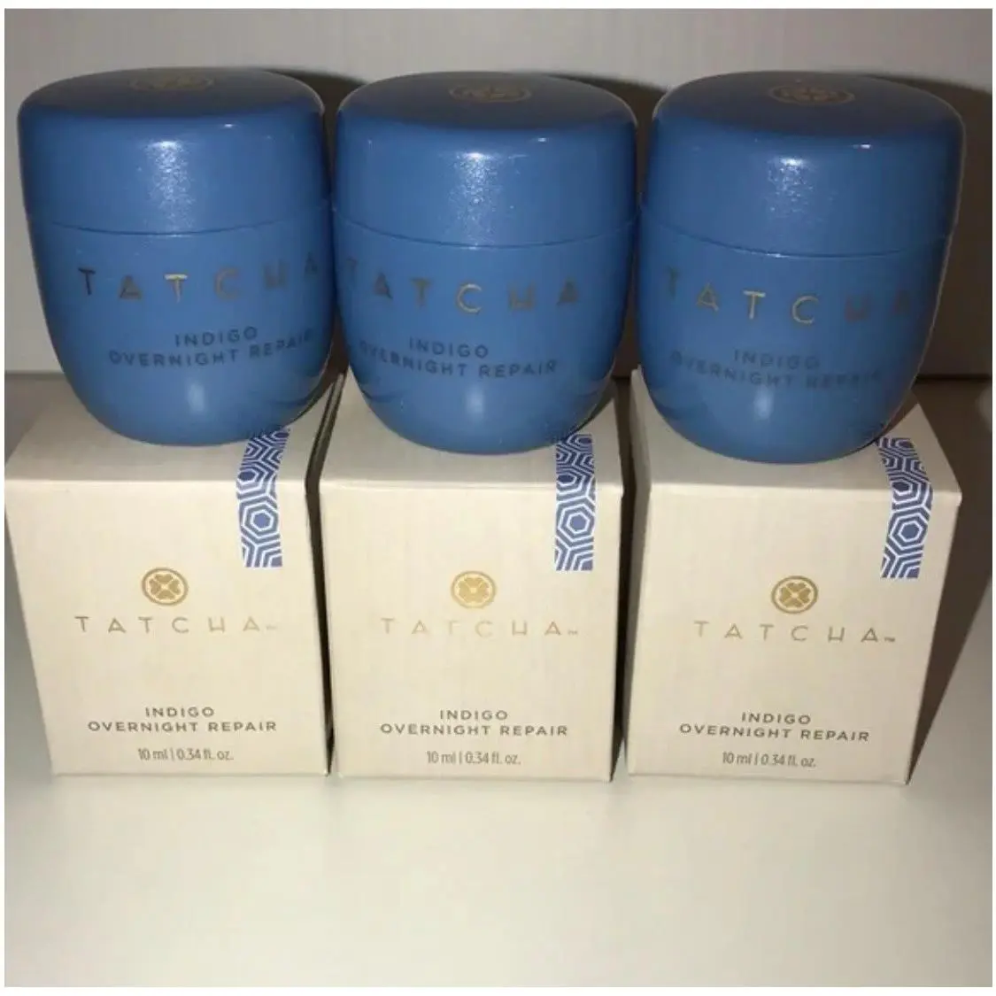 3 Mini Size- Tatcha: Indigo Overnight Repair. 10 ML / 0.34 Fl. Oz. each=1 Oz
