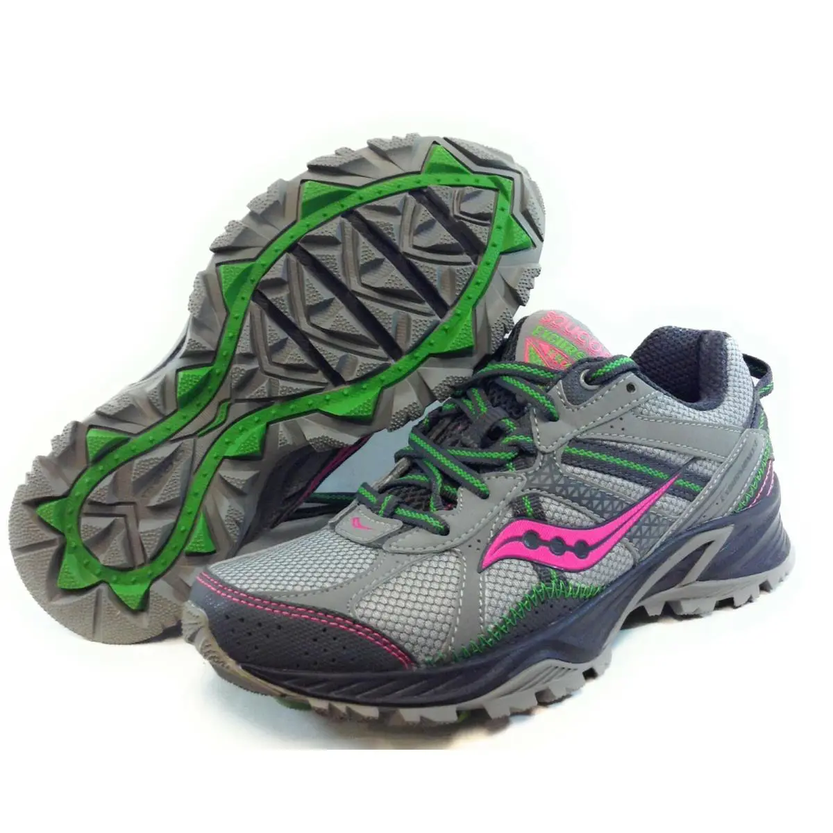 Womens Saucony Grid Excursion TR 7 15170-13 Grey Pink Green Sneakers Shoes - Grey