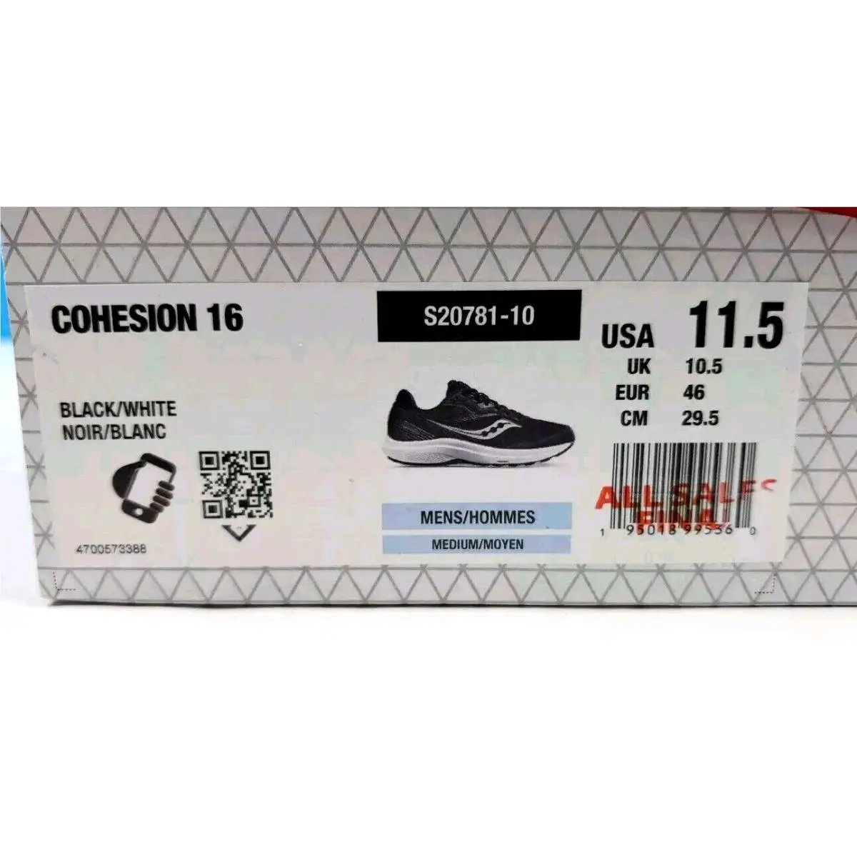 Saucony shoes - Saucony Cohesion 16 - Cohesion - S20781-10 - Black (UPC: 0195018995360) 9