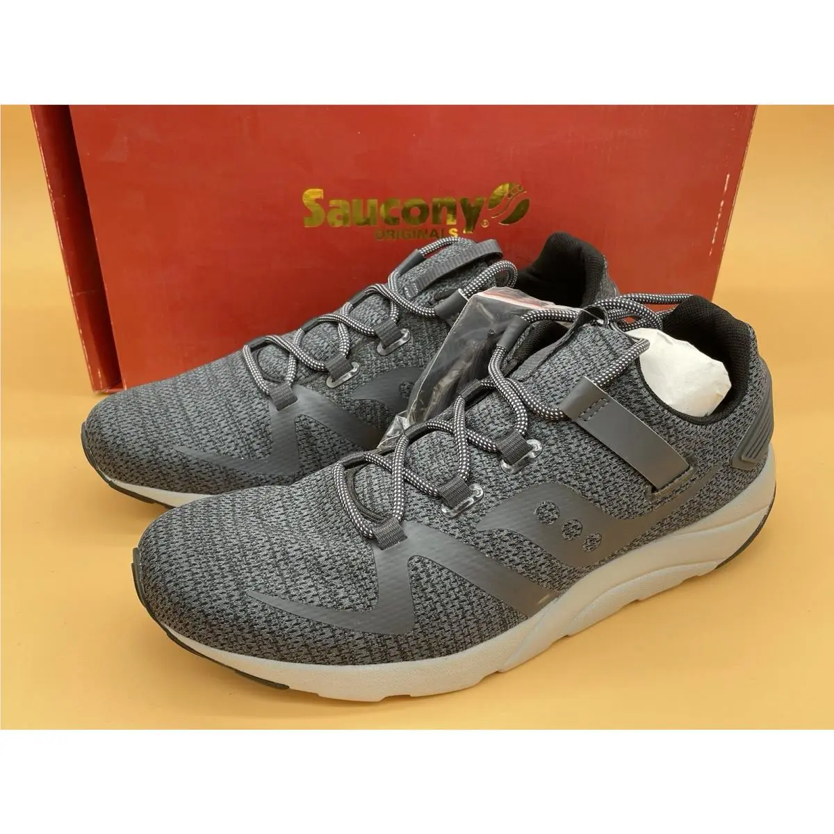 Size 11.5 M Saucony Men’s Grid 9000 Mod Running Shoes Black Dark Gray Medium