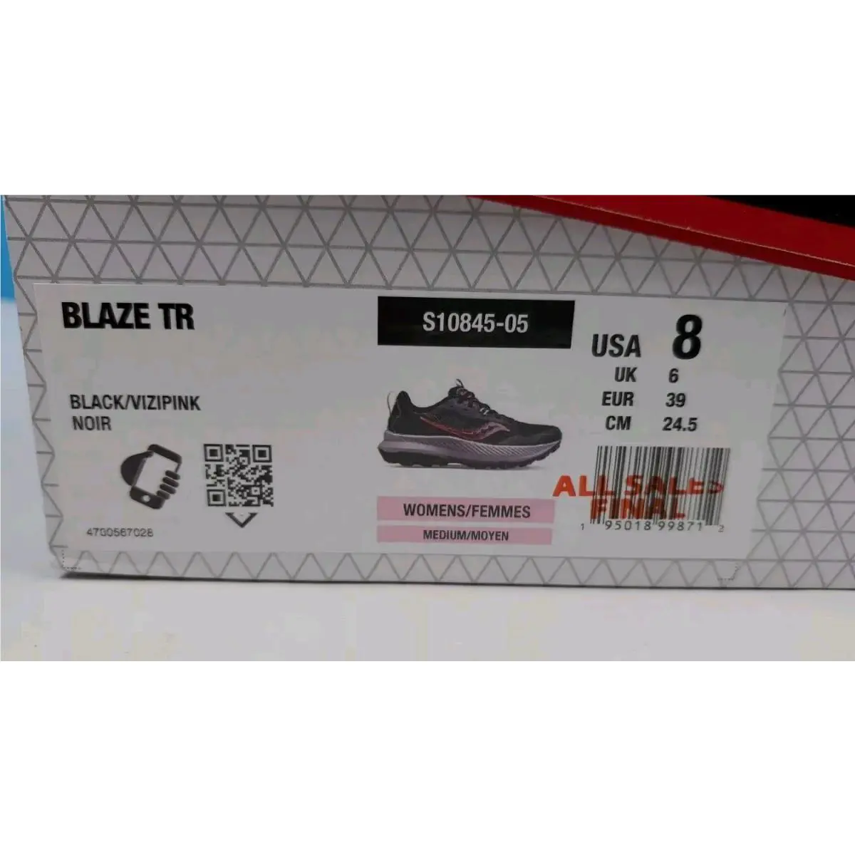 Saucony shoes Blaze - Black/Pink/Gray 9