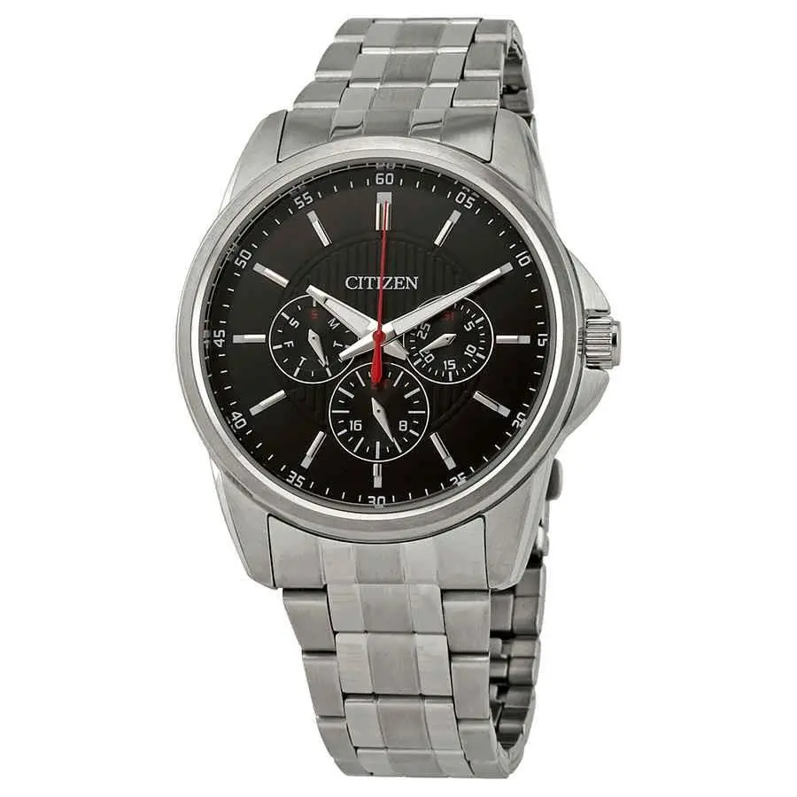 Citizen Quartz Black Dial Stainless Steel Men`s Watch AG8340-58E