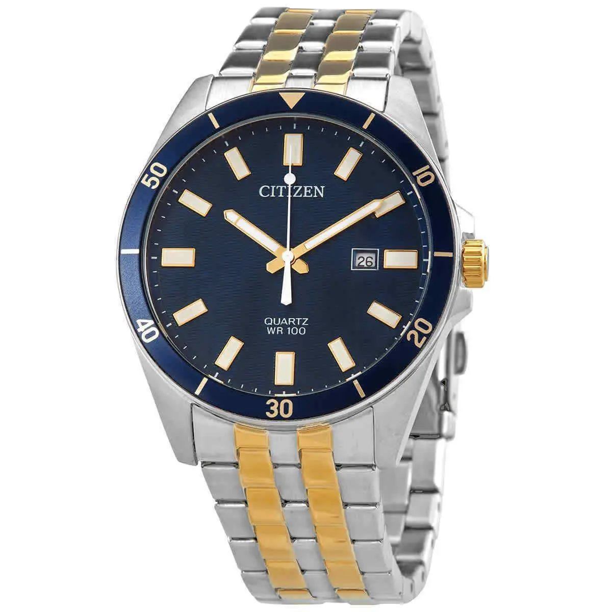 Men`s Quartz Blue Dial Two-tone Stainless Steel Watch - BI5054-53L by Citizen
