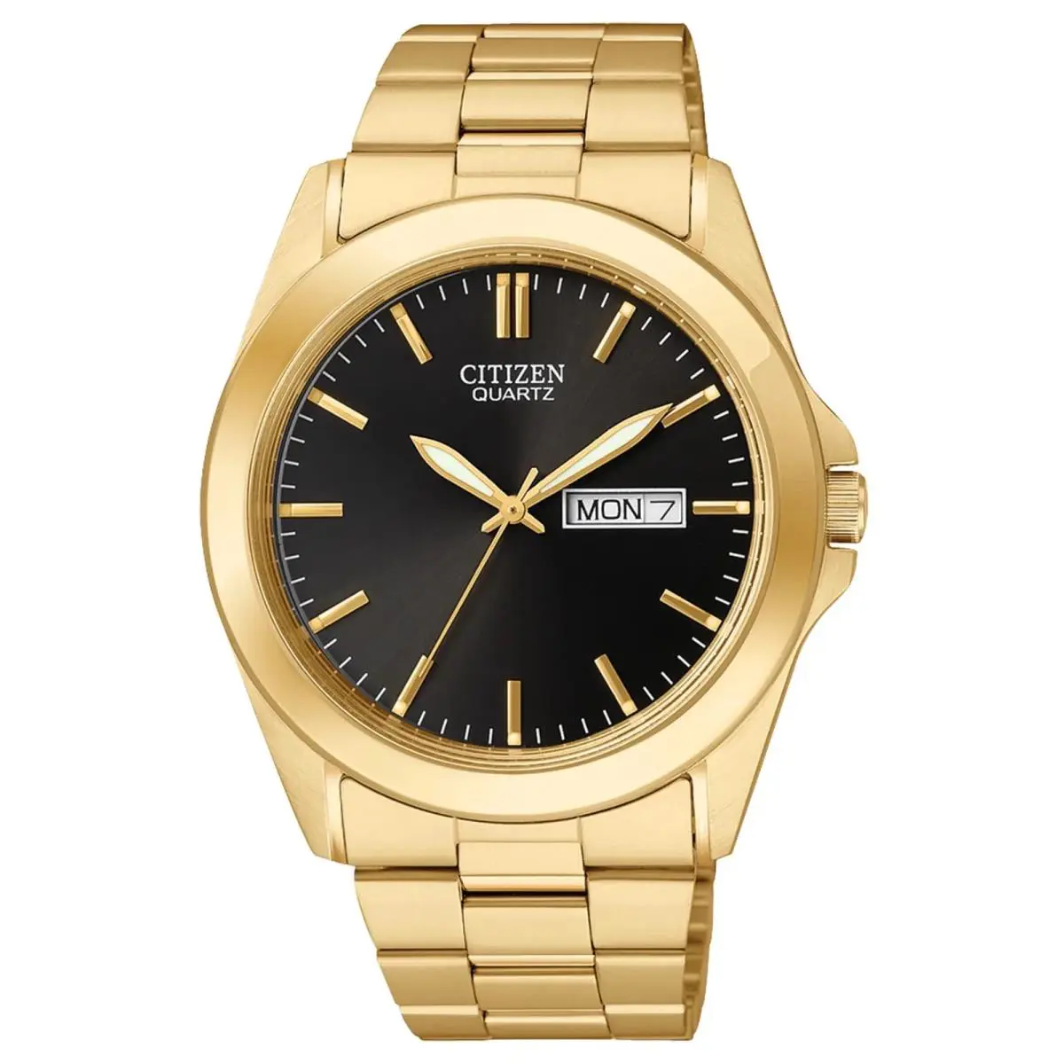 Citizen Men`s Day Date Yellow Gold Tone Quartz Watch - BF0582-51F