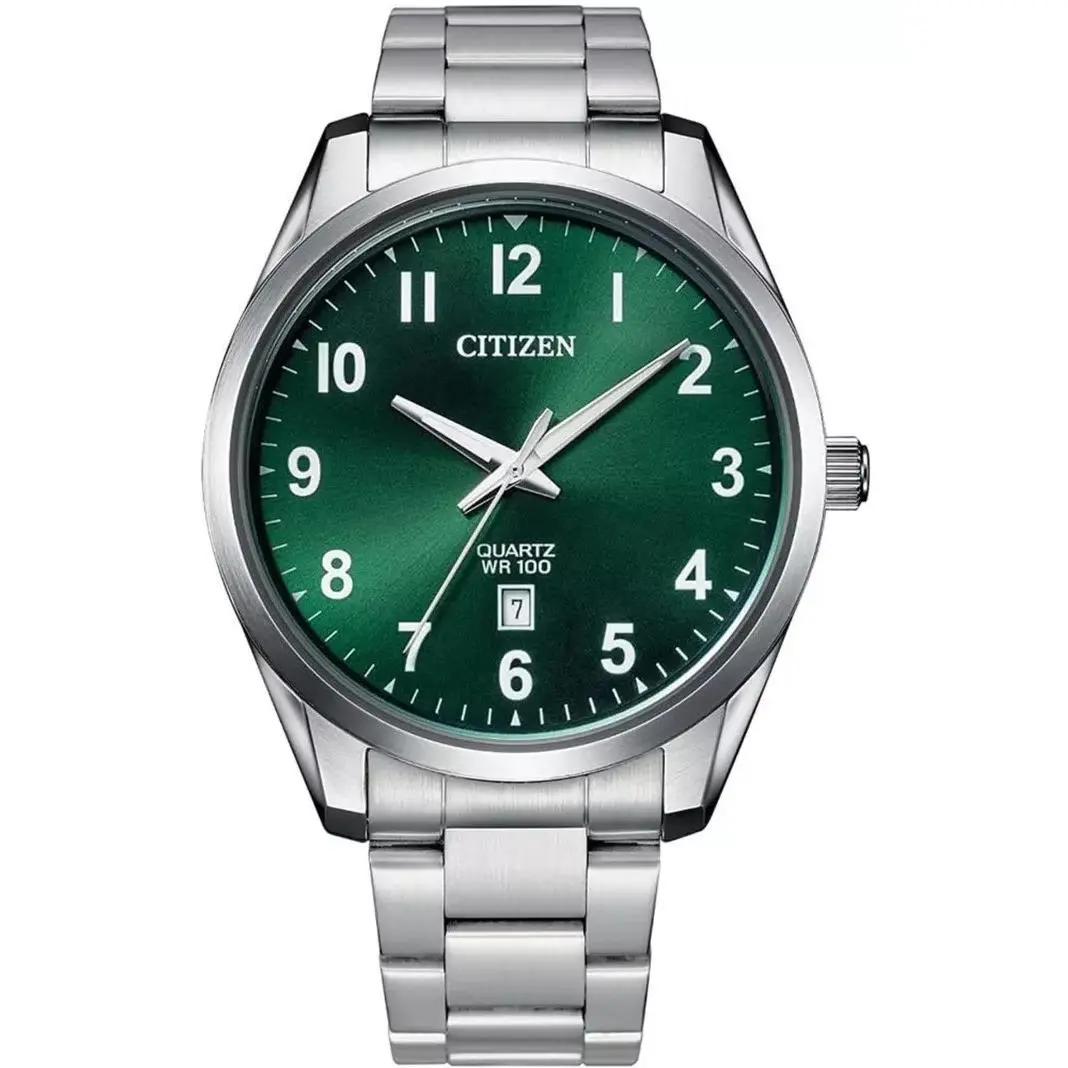 Citizen Men`s Quartz Green Dial Stainless Steel Watch - BI1031-51X - Dial: Green