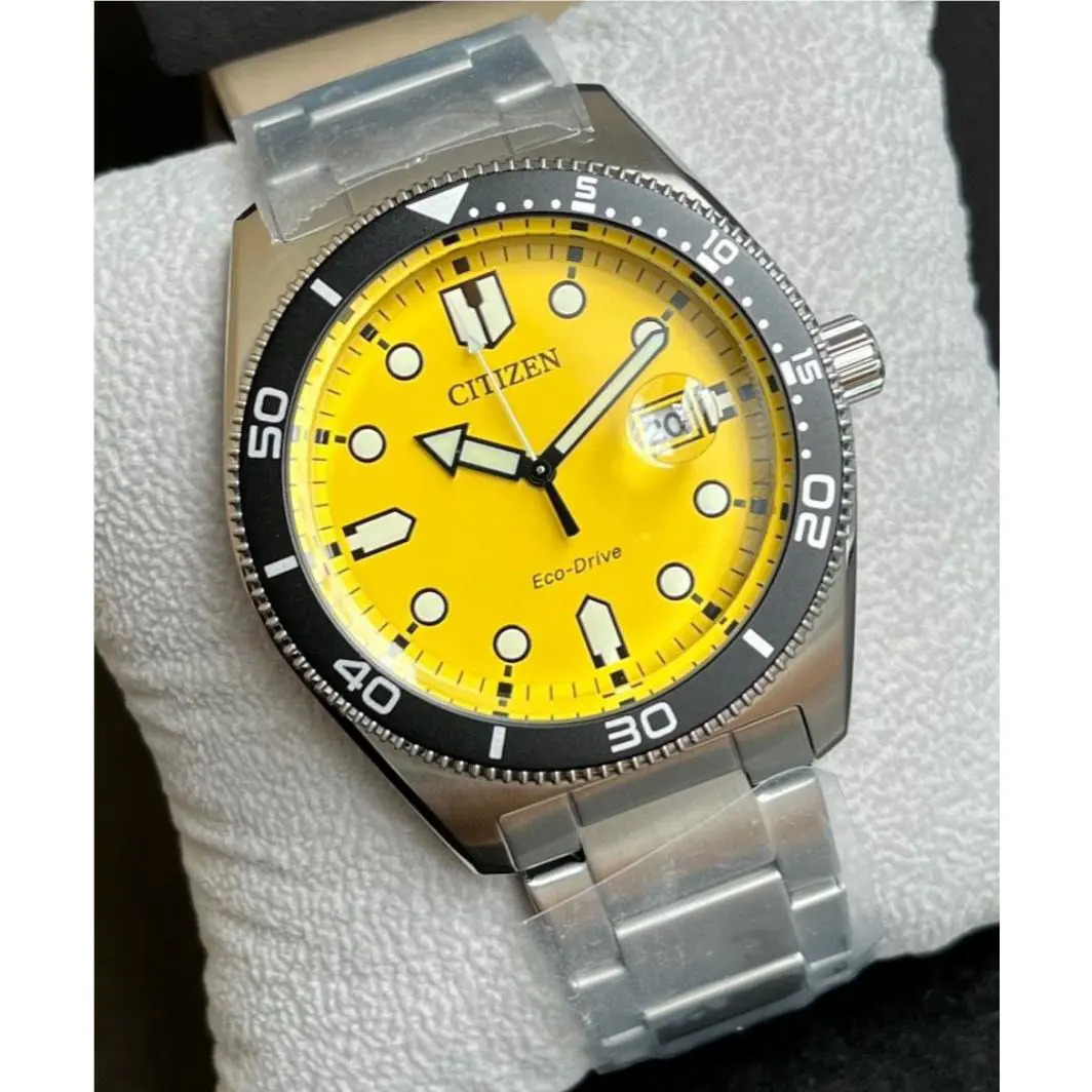 Citizen Yellow Dial Eco-drive Men`s Watch AW1760-81Z