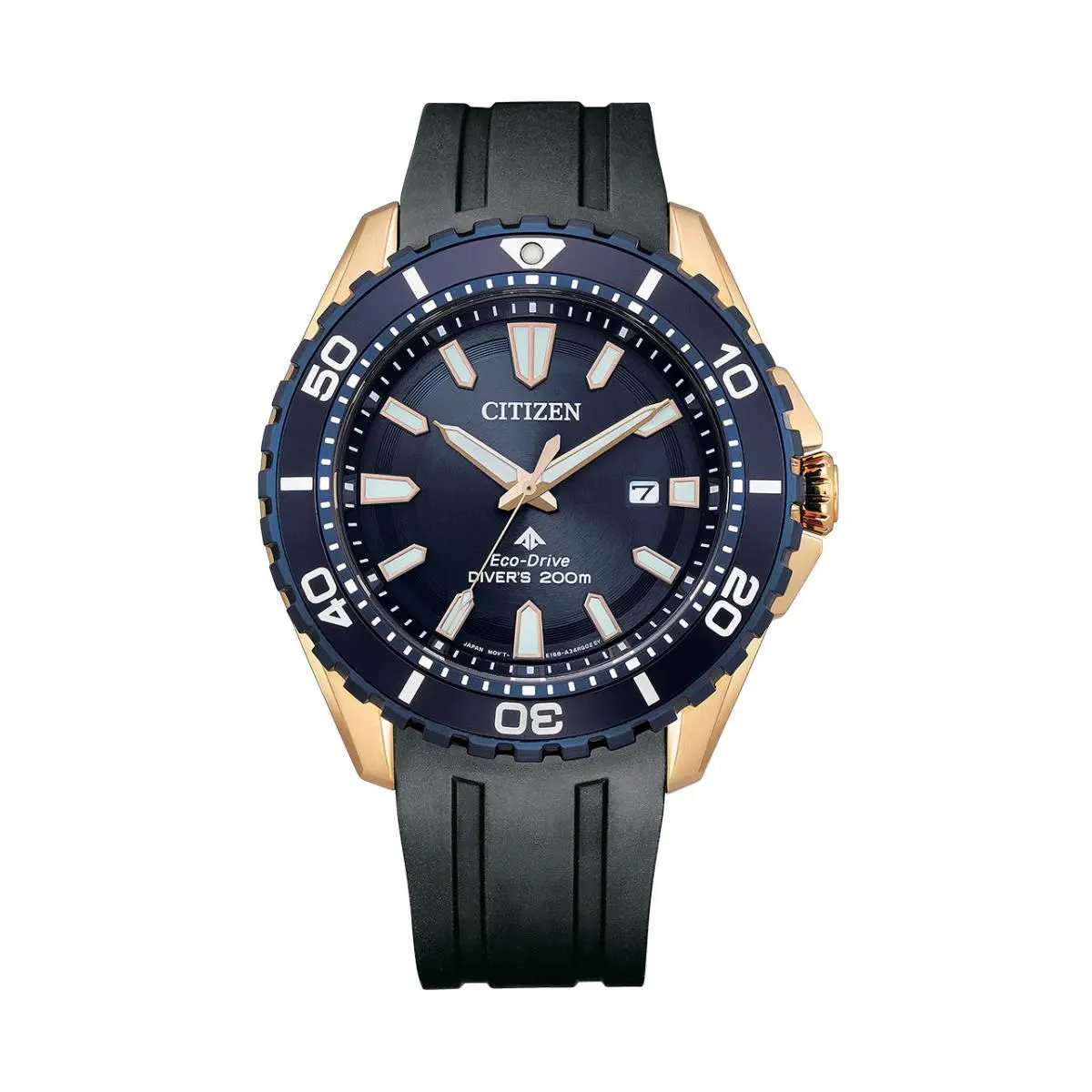 Citizen Men`s Promaster Dive Eco-drive Blue Dial Watch - BN0196-01L - Dial: Blue, Band: Silver, Bezel: Blue