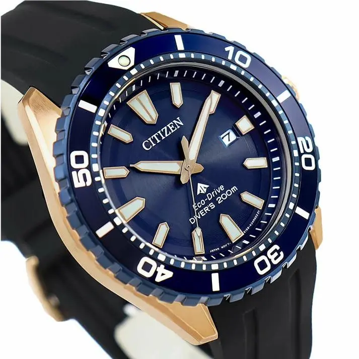 Citizen Promaster Blue Dial Men`s Diver Watch Polyurethane Band BN0196-01L - Dial: Blue, Band: Black, Bezel: Blue