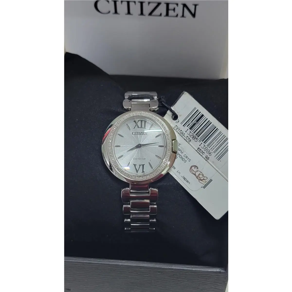 Diamond Bezel Citizen Eco-drive Capella Oval Women`s Watch EX1500-52A