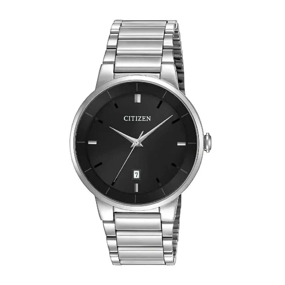 Citizen Men`s Corso Quartz Black Dial Stainless Steel Watch - BI5010-59E - Dial: Black