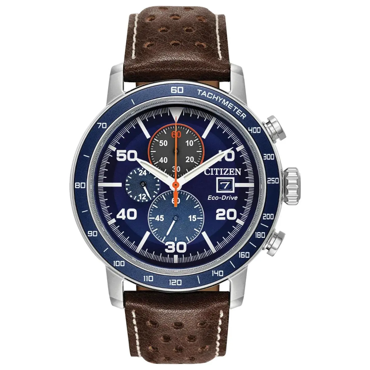 Eco Drive Man`s Brycen Chronograph Leather Strap Watch CA0648-09L by Citizen