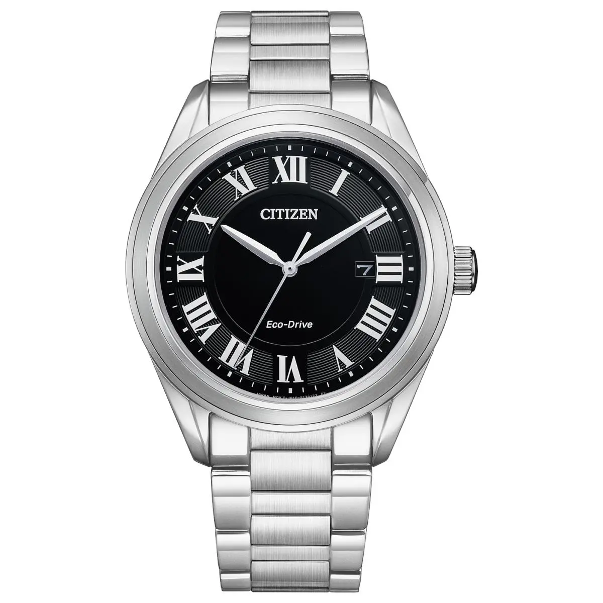 Citizen Watch Men Eco-drive AW1690-51E - Dial: Black, Band: Silver