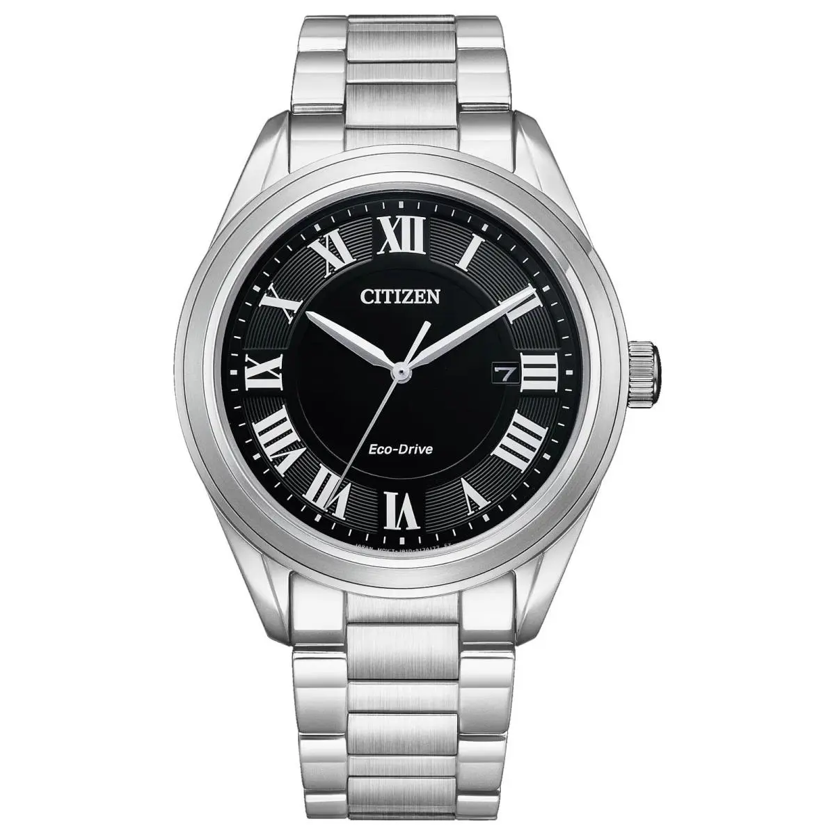 Citizen Arezzo Men`s Black Watch - AW1690-51E Arezzo - Dial: Black, Band: Silver, Bezel: Silver