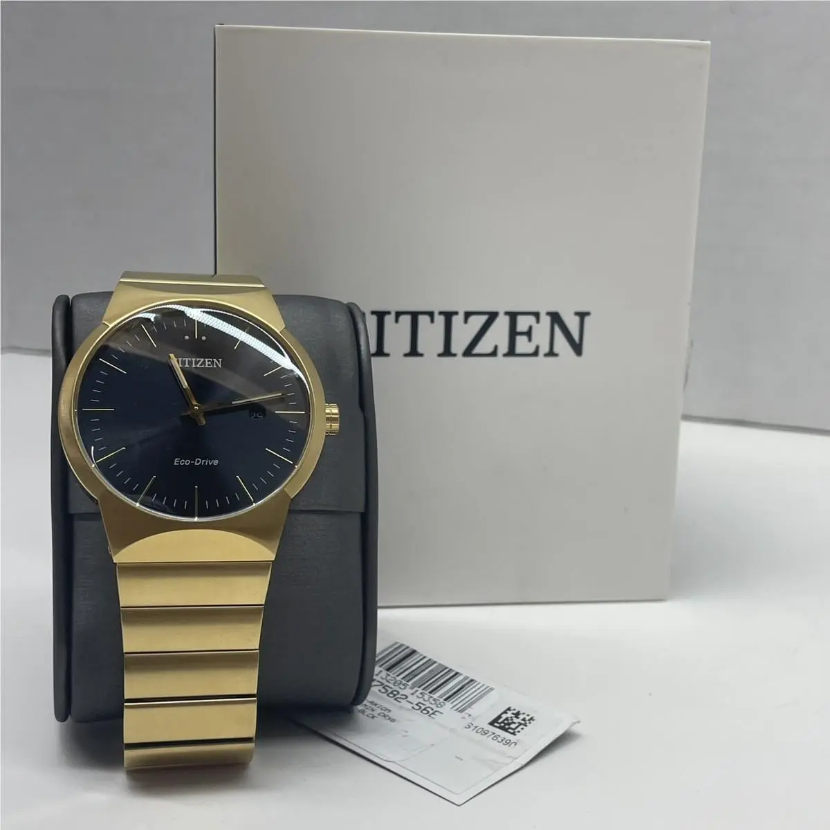 Citizen Axiom BM7582-56E Eco Drive Gold Tone Black Dial 40MM Watch CMP127719