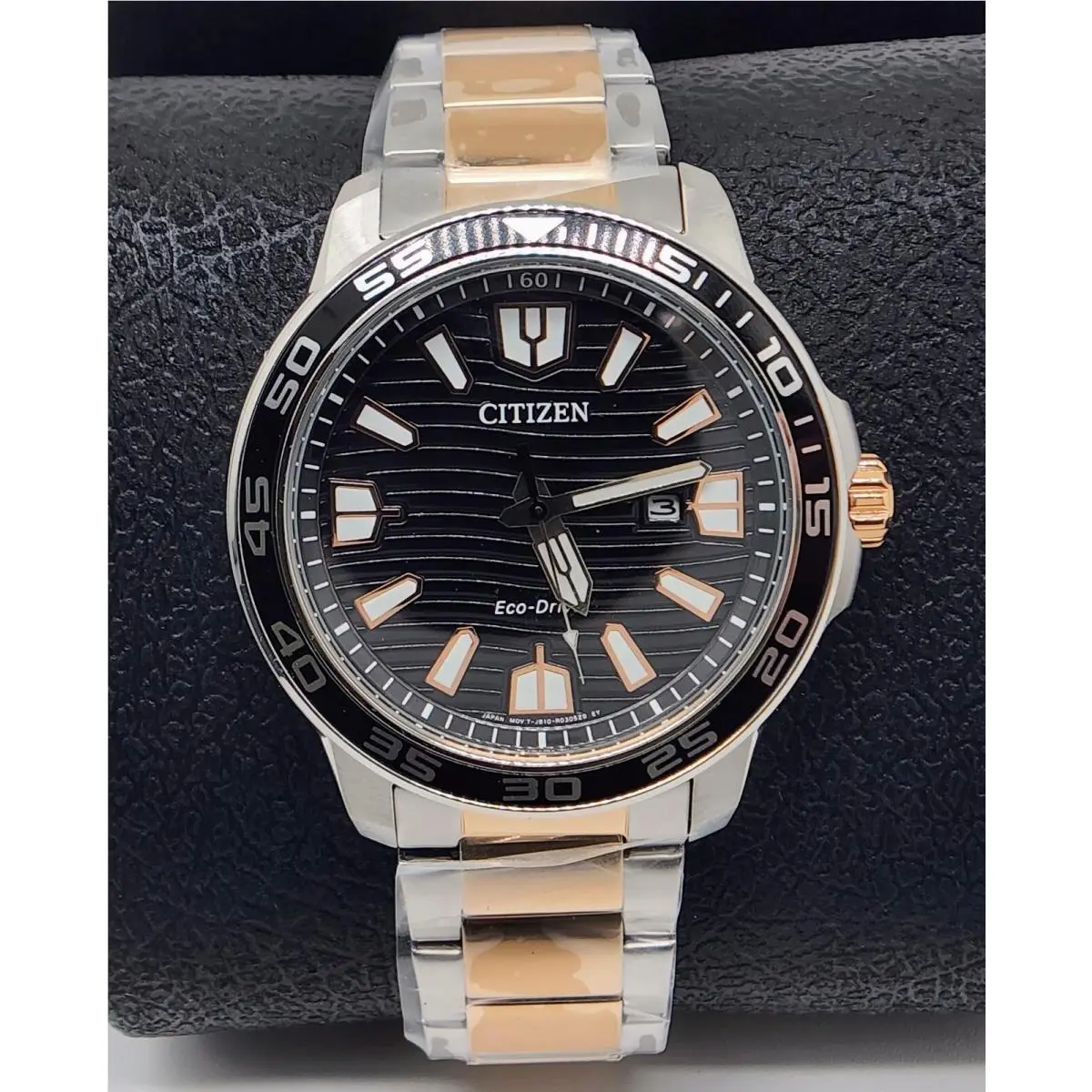 Eco-drive Dual Tone Black Dial Date Display Men`s Watch AW1706-52E by Citizen