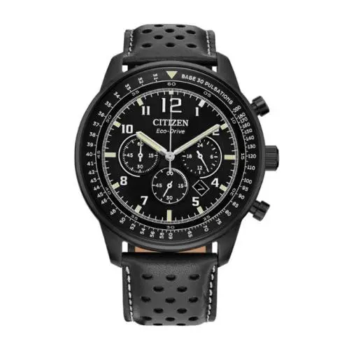 Citizen Eco-drive Black Men`s Watch - CA4505-04E - Dial: Black, Band: Black, Bezel: Black