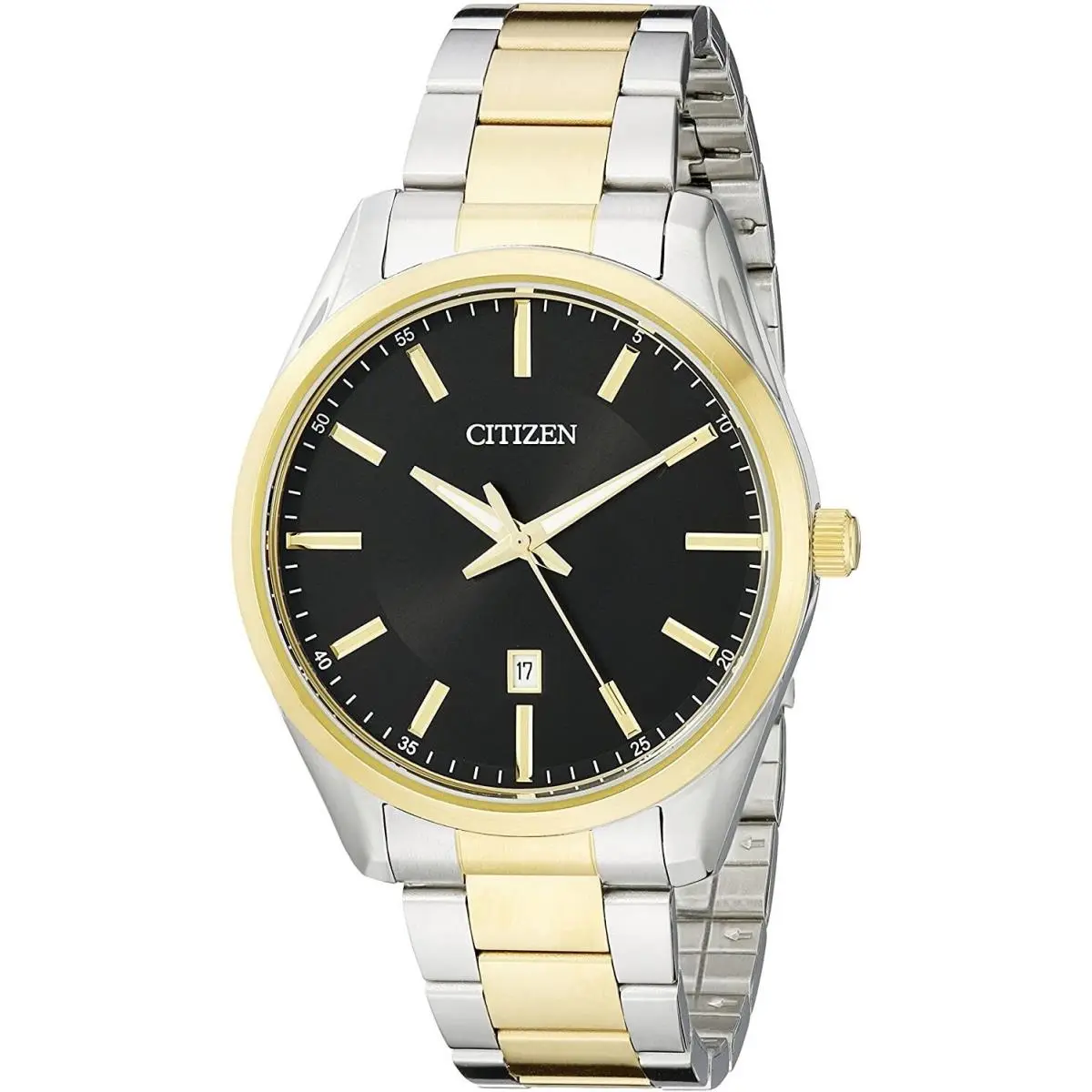 Mens Quartz Two-tone Stainless Steel Black Dial Date Watch BI1034-52E by Citizen