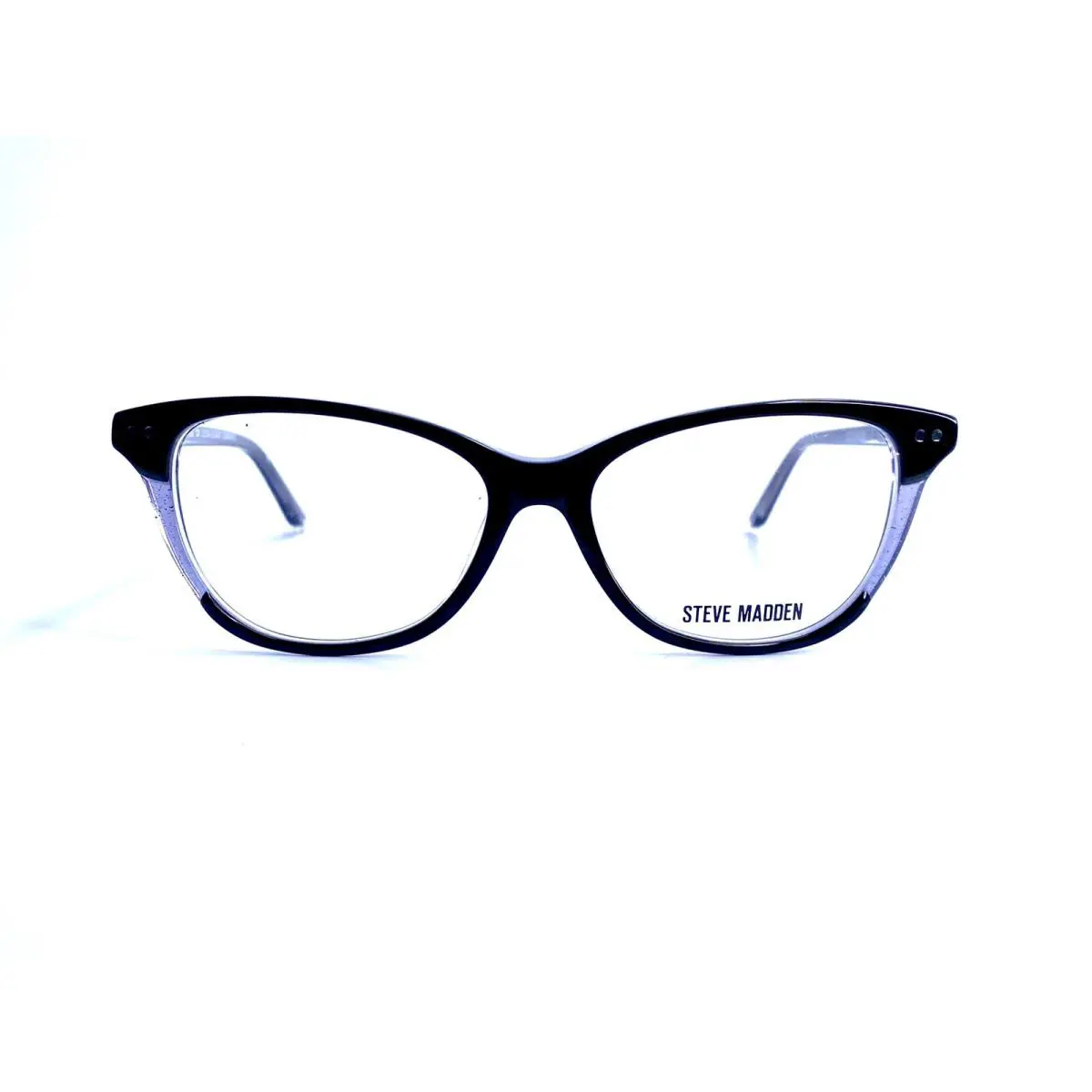 Steve Madden Black Clear Silver Glitter Cat Eye Glasses Lessa 52 15 135
