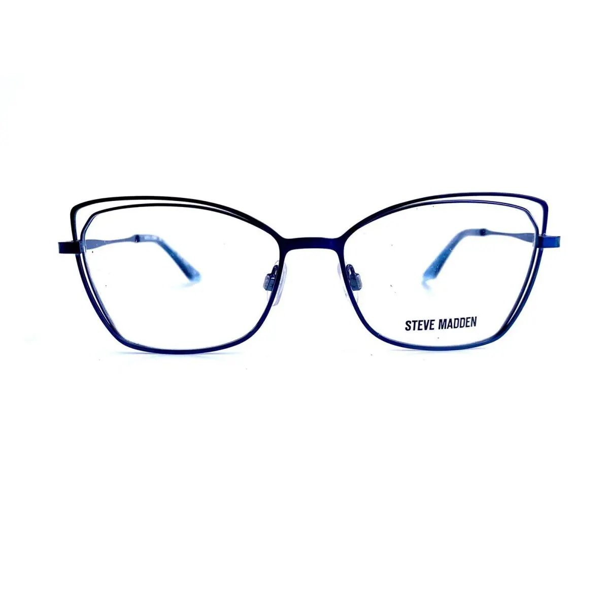 Steve Madden Blue Metal Cat Eye Eyeglasses Bradshaw Blue Aqua 54 16 135