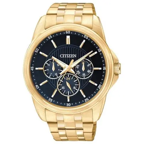 Mens Quartz Gold Tone Stainless Steel Day Date 100M Watch AG8342-52L by Citizen