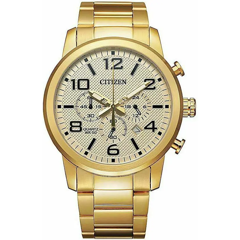 Citizen Men`s Chronograph Gold Tone Stainless Steel Watch AN8052-55P