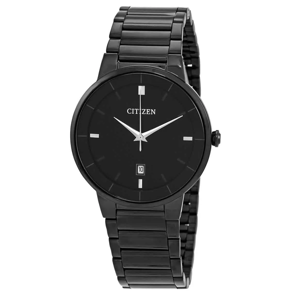Citizen Quartz Black Dial Black-plated Men`s Watch BI5017-50E