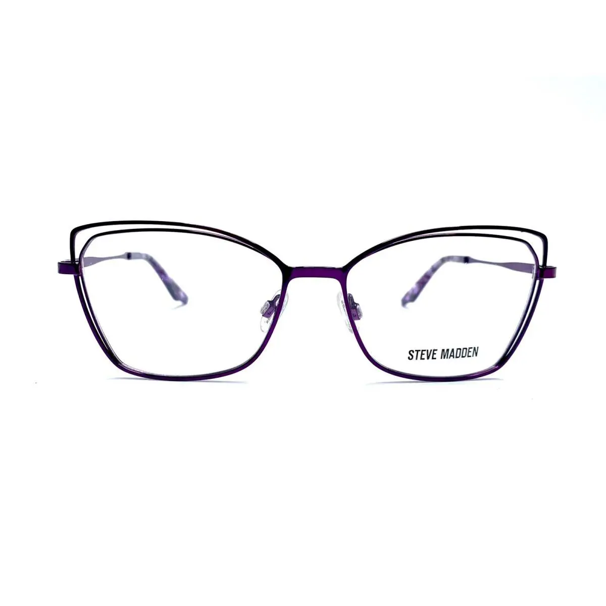 Purple Metal Cat Eye Glasses Bradshaw Eggplant 54 16 135 by Steve Madden