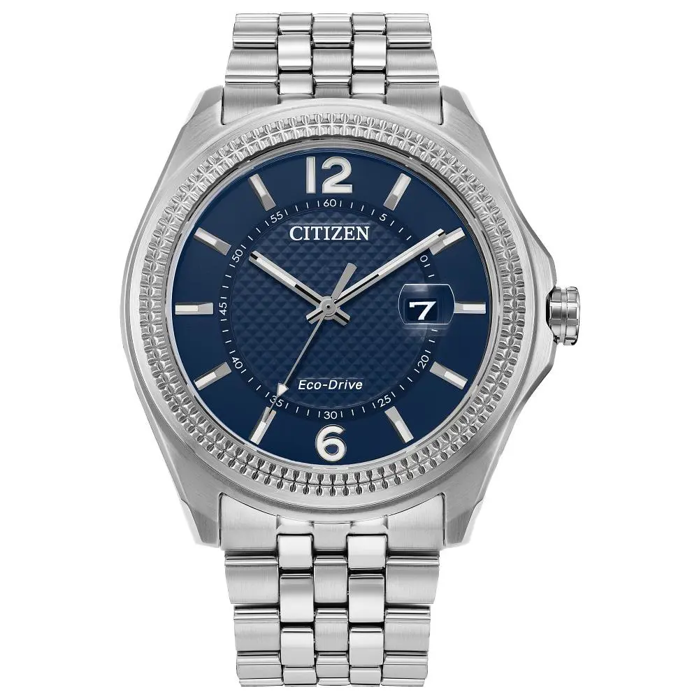 Citizen Corso Eco-drive Blue Dial Men`s Watch AW1740-54L - Blue, Dial: Blue, Band: Silver-tone