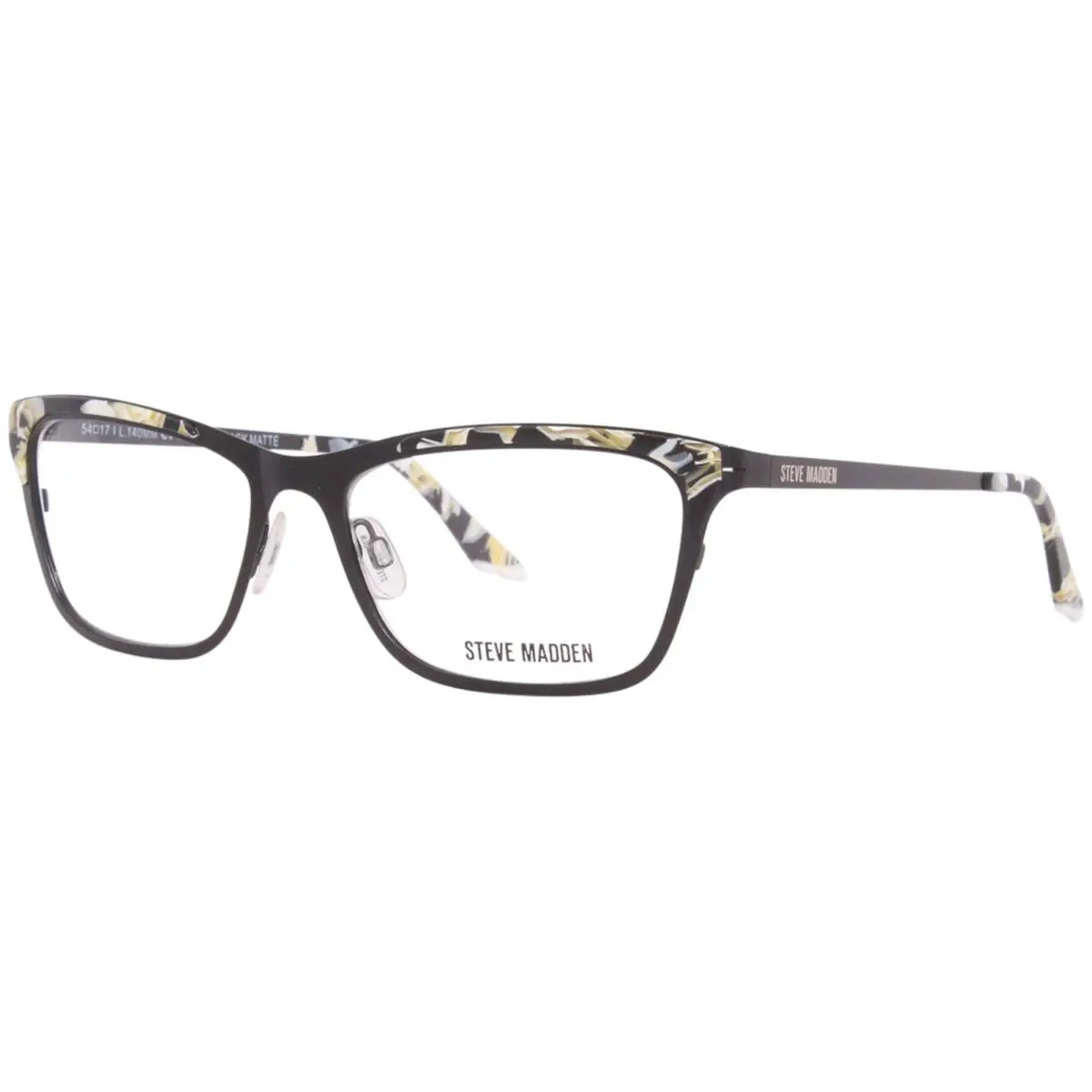 Karlee Eyeglasses Frame Women`s Black Matte Full Rim Cat Eye 54mm by Steve Madden